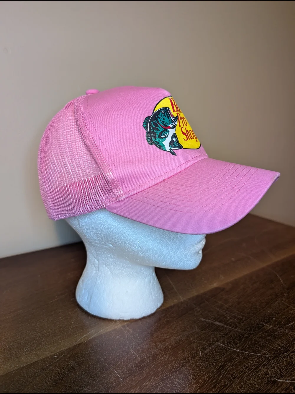Bass Pro Shops Pink Logo Mesh Fishing Cap Unisex Trucker Hat